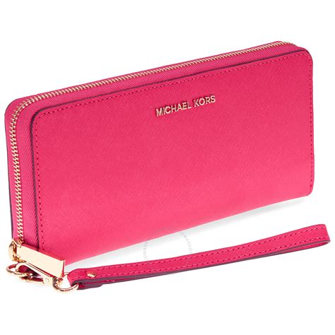 pink and brown michael kors wallet|Michael Kors brown leather wallet.